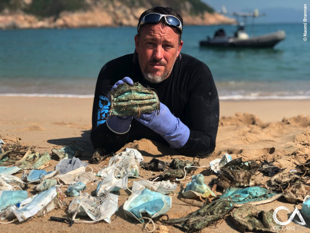 Gary Stokes at the Soko Islands with 54 masks collected in 1hour.
